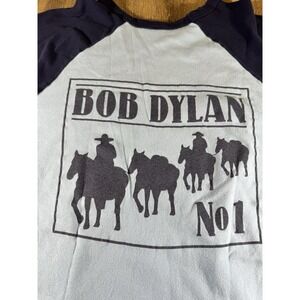 Bob Dylan Shirt XL American Apparel Raglan 3/4 Sleeve Cowboy Western Y2K Graphic